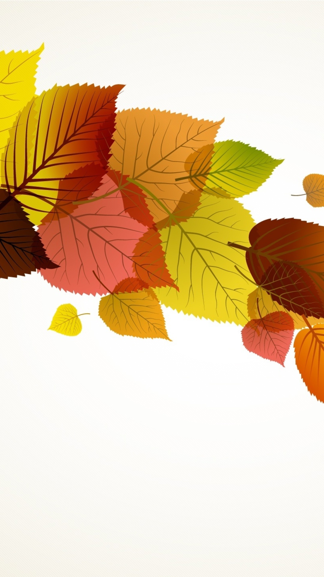 Обои Drawn autumn leaves 1080x1920