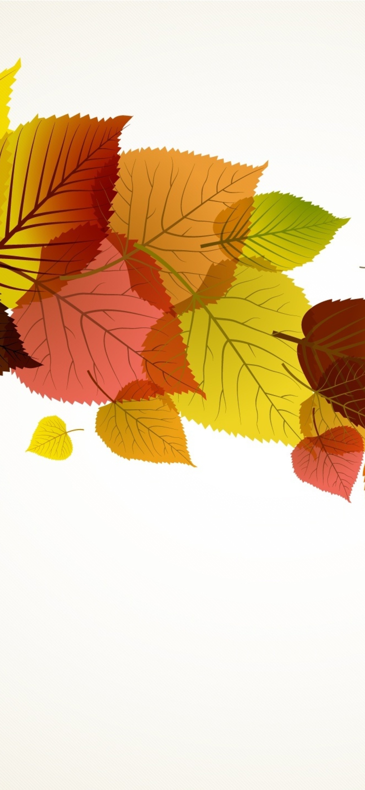 Das Drawn autumn leaves Wallpaper 1170x2532