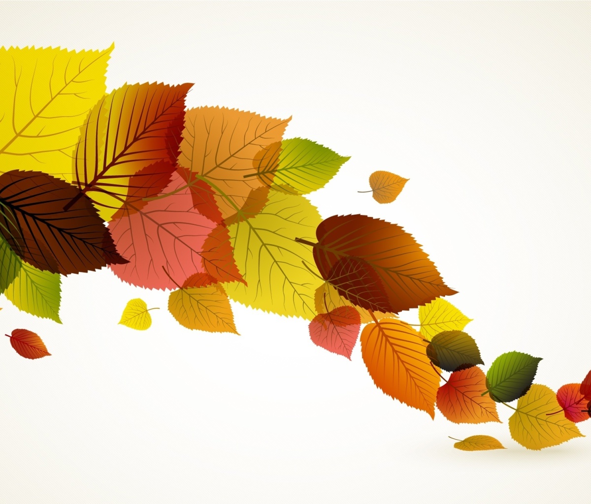 Screenshot №1 pro téma Drawn autumn leaves 1200x1024