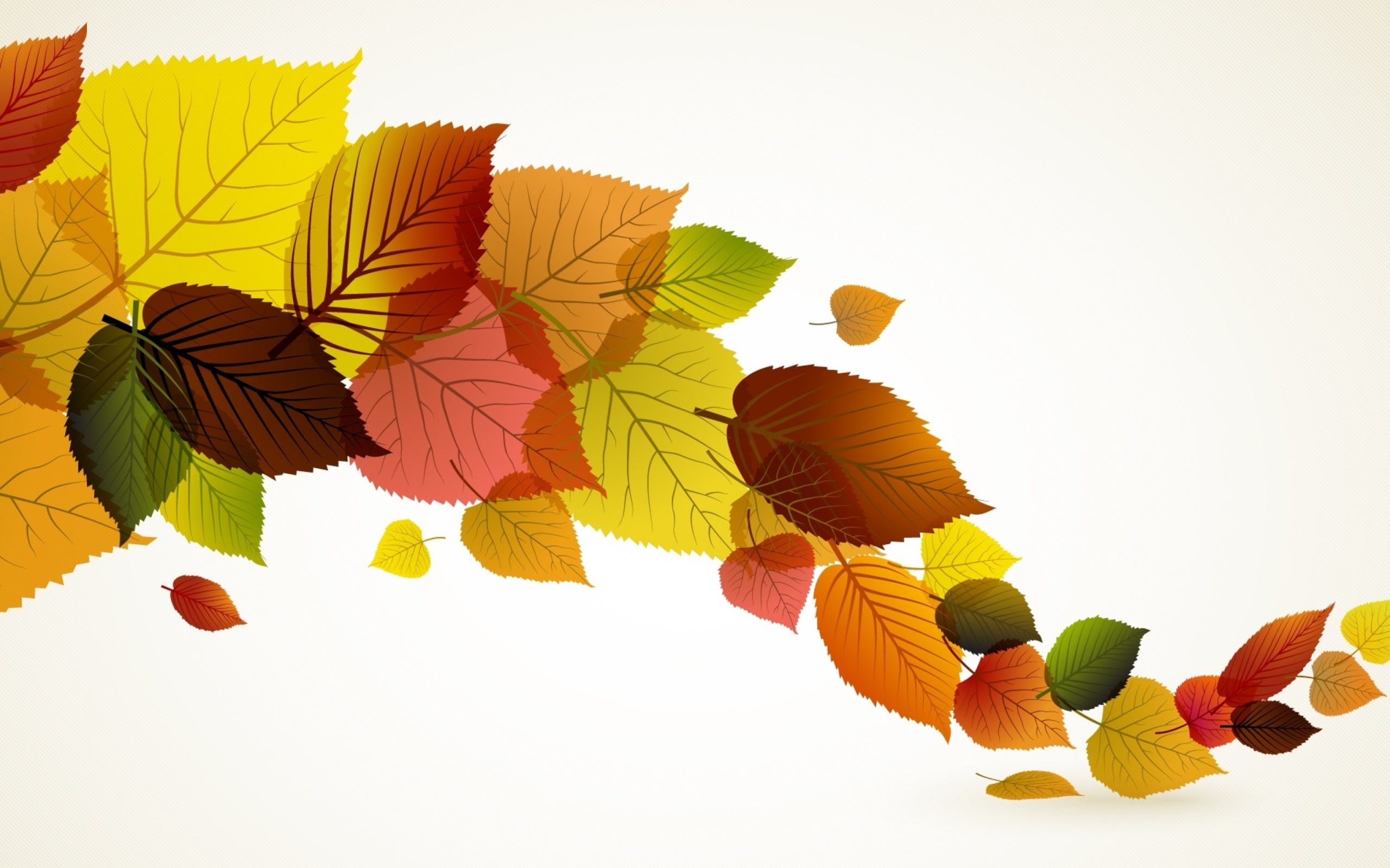 Sfondi Drawn autumn leaves 2560x1600