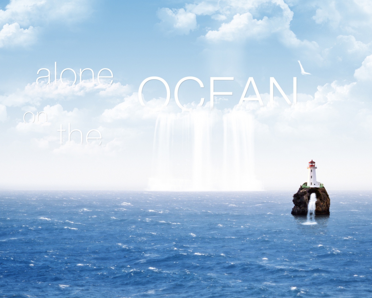 Das Alone In The Ocean Wallpaper 1280x1024