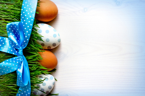 Das Easter Eggs Polka Dot Wallpaper 480x320