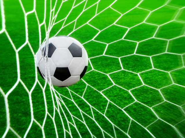 Das Ball In Goal Net Wallpaper 640x480