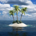 3D Palm Tree Island wallpaper 128x128