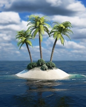 Sfondi 3D Palm Tree Island 176x220