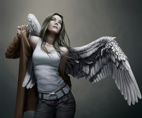 Fondo de pantalla Angel Drawn Art 480x400