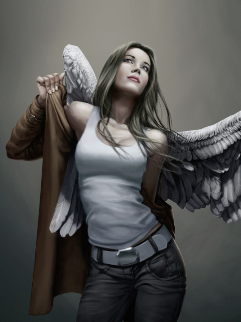Fondo de pantalla Angel Drawn Art 480x640