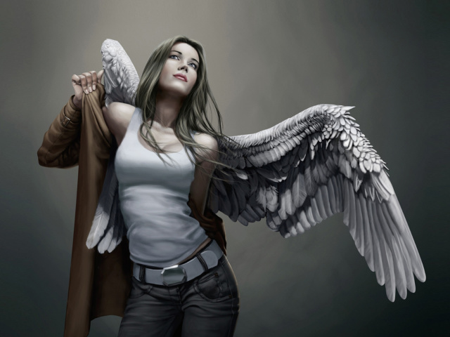 Обои Angel Drawn Art 640x480