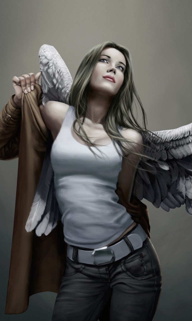 Обои Angel Drawn Art 768x1280