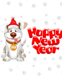 Fondo de pantalla New Year Dog 2018 128x160