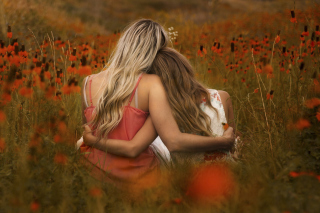 Girls In Field Background for Android, iPhone and iPad