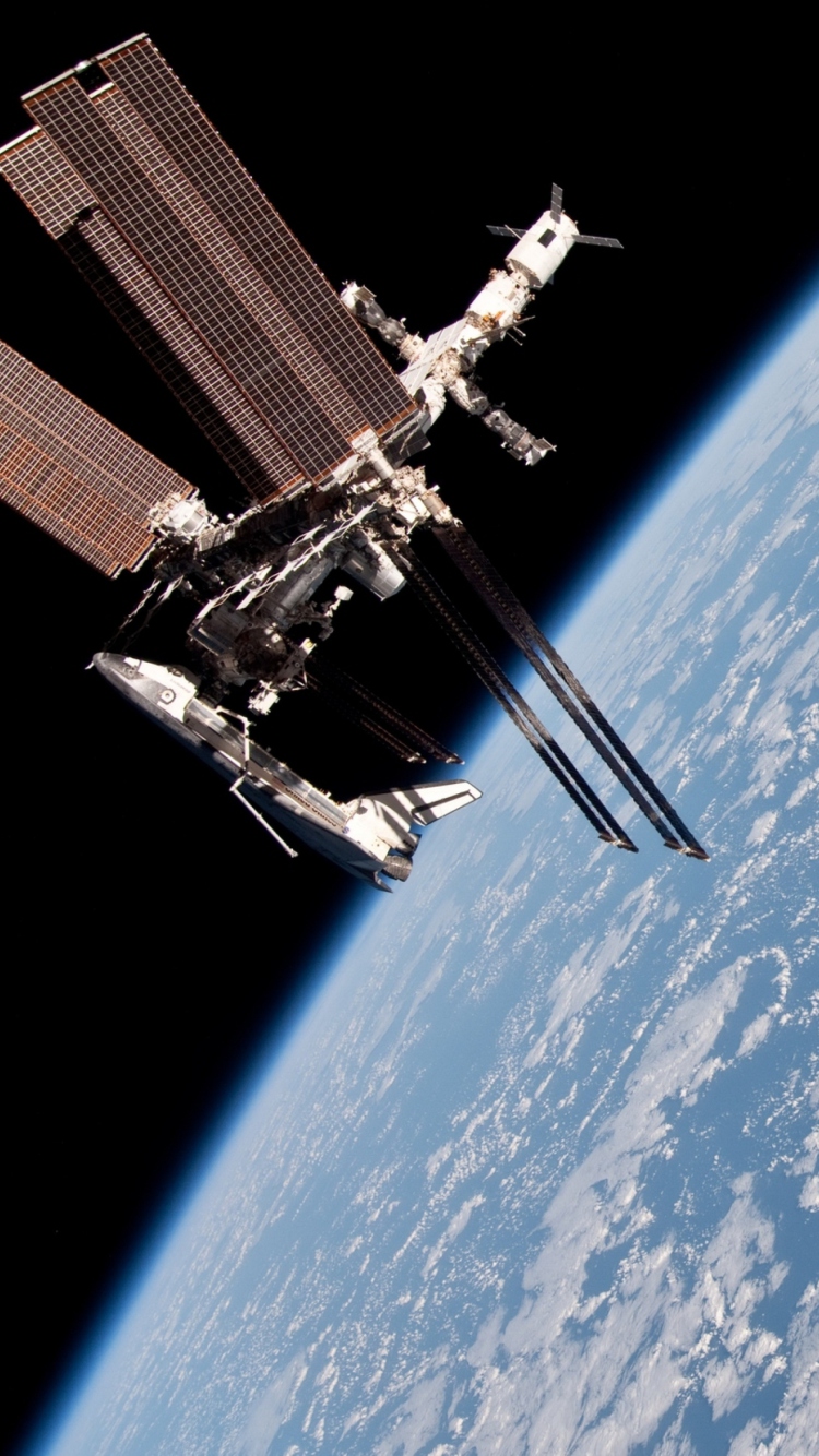 Satellite And Earth wallpaper 750x1334