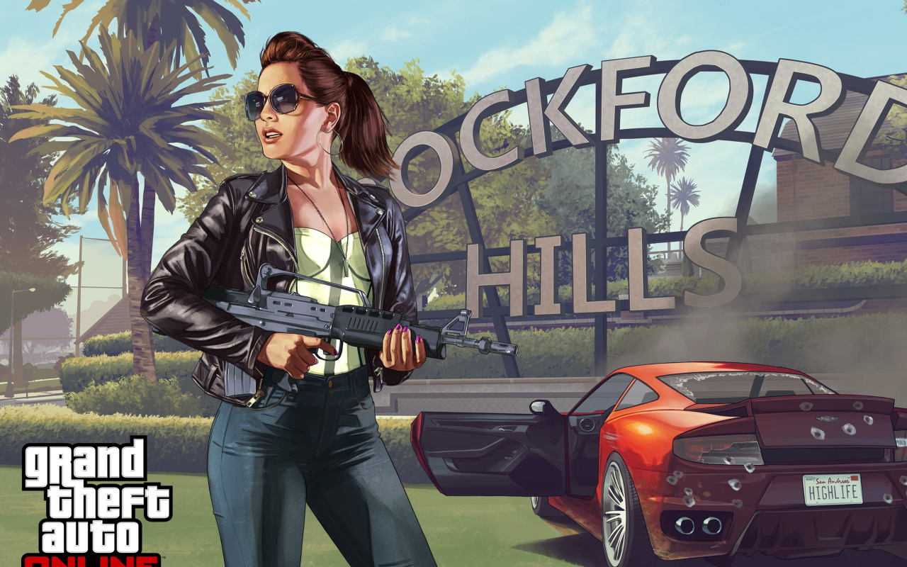 Fondo de pantalla Grand Theft Auto V Girl 1280x800