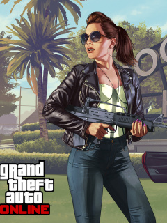Fondo de pantalla Grand Theft Auto V Girl 240x320