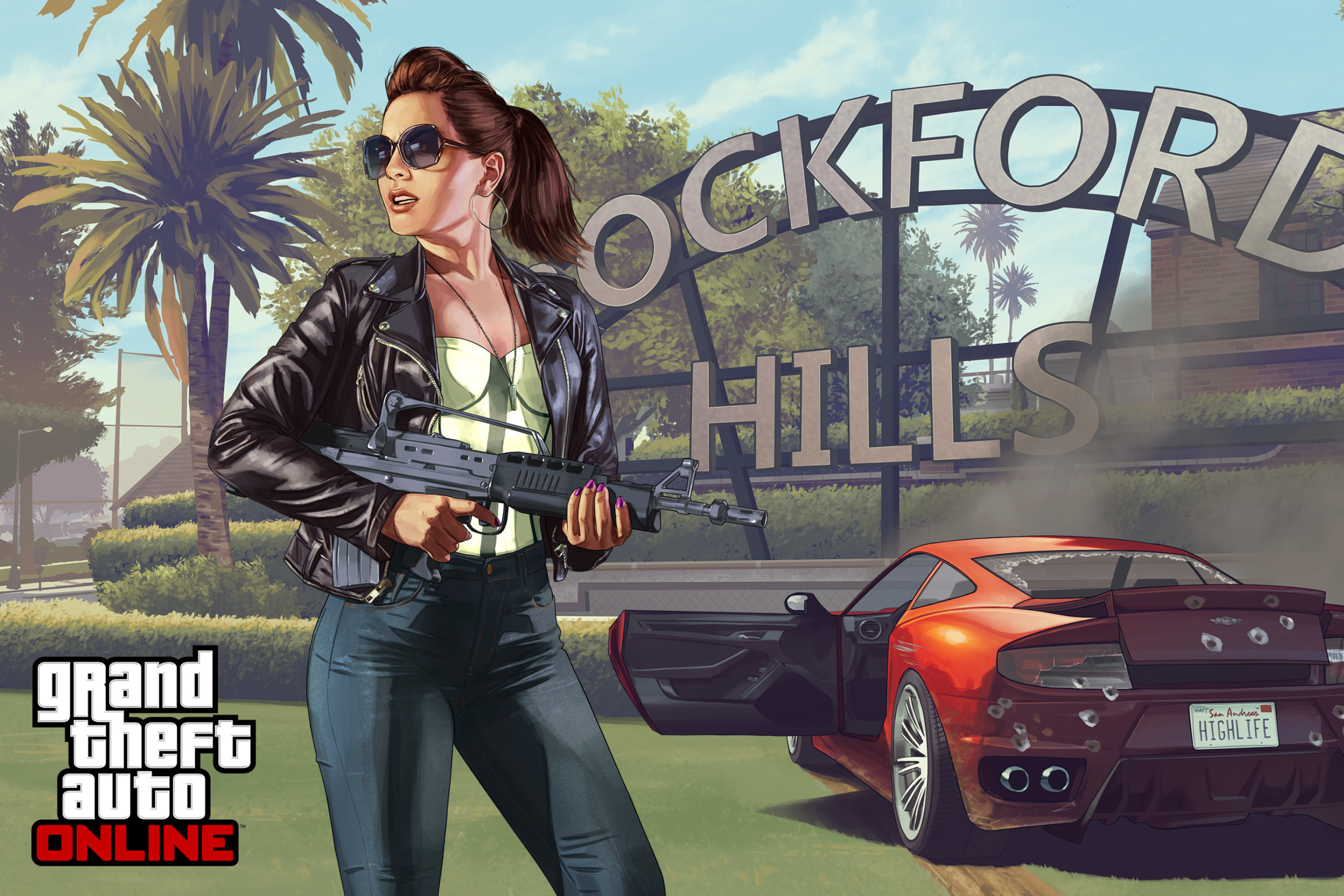 Fondo de pantalla Grand Theft Auto V Girl 2880x1920