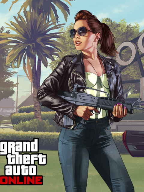 Fondo de pantalla Grand Theft Auto V Girl 480x640
