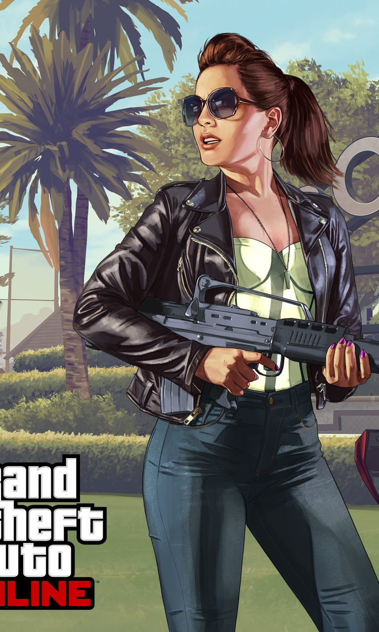 Fondo de pantalla Grand Theft Auto V Girl 768x1280