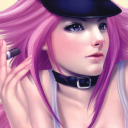 Sfondi Girl With Pink Hair 128x128
