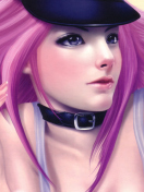 Das Girl With Pink Hair Wallpaper 132x176