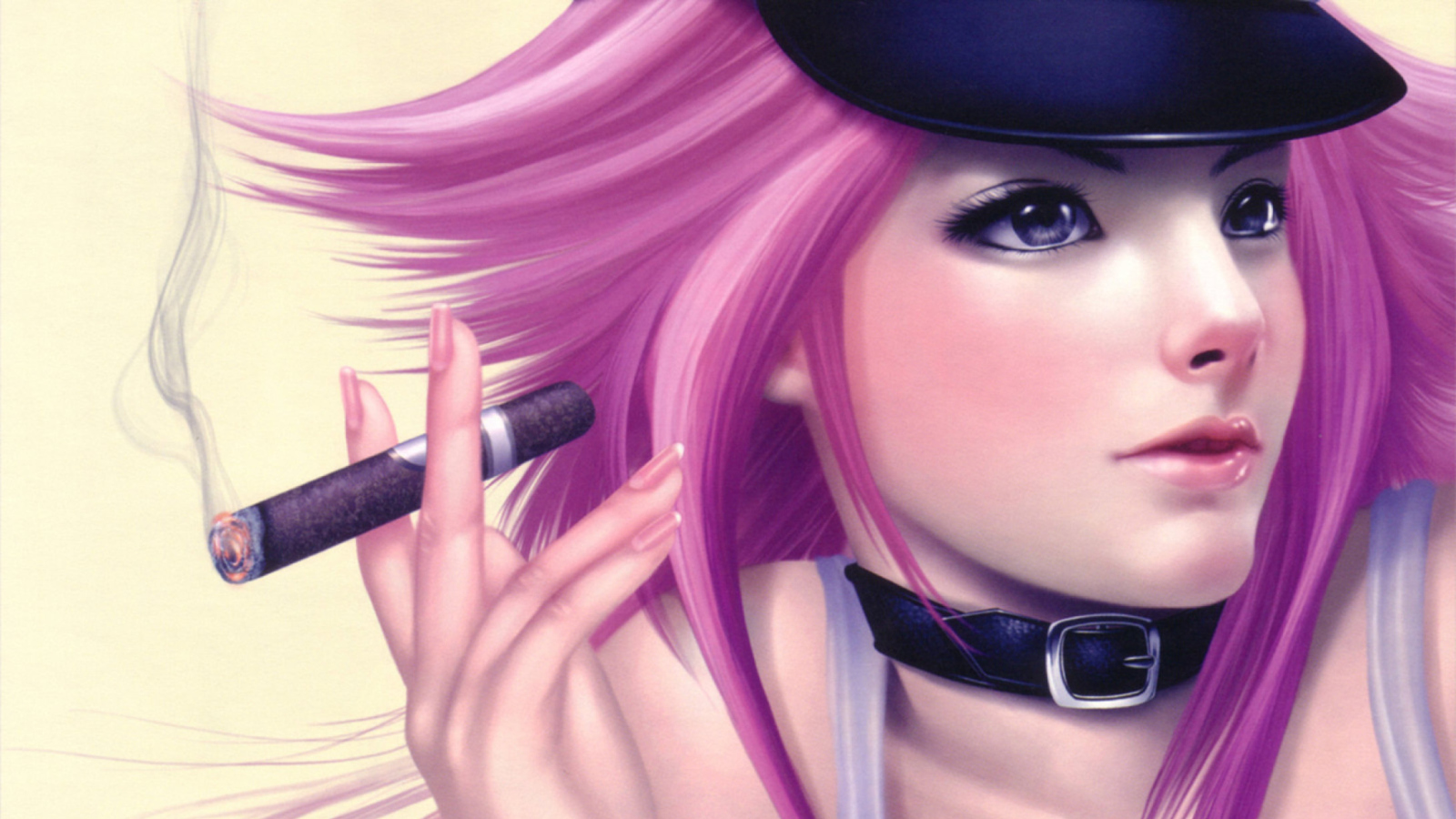 Sfondi Girl With Pink Hair 1600x900