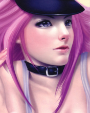 Sfondi Girl With Pink Hair 176x220