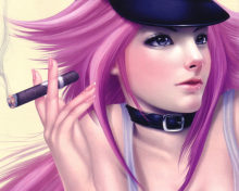 Sfondi Girl With Pink Hair 220x176