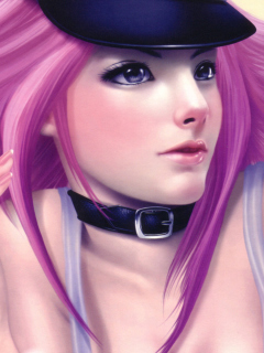 Girl With Pink Hair wallpaper 240x320