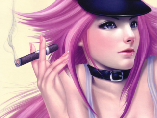 Sfondi Girl With Pink Hair 320x240