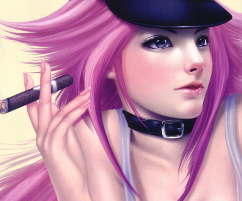 Sfondi Girl With Pink Hair 480x400