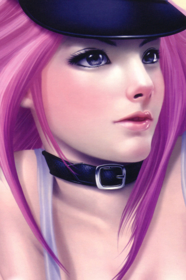 Sfondi Girl With Pink Hair 640x960