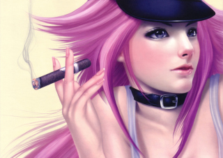 Kostenloses Girl With Pink Hair Wallpaper für Android, iPhone und iPad