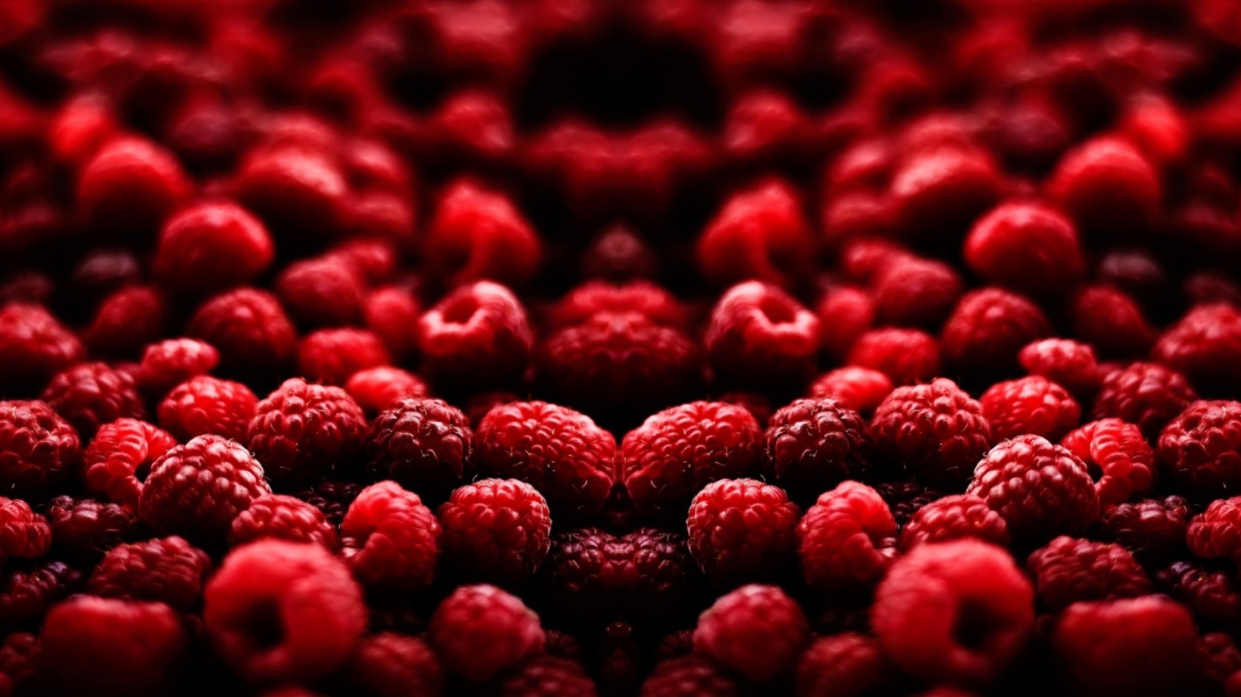 Red Raspberries wallpaper 1366x768