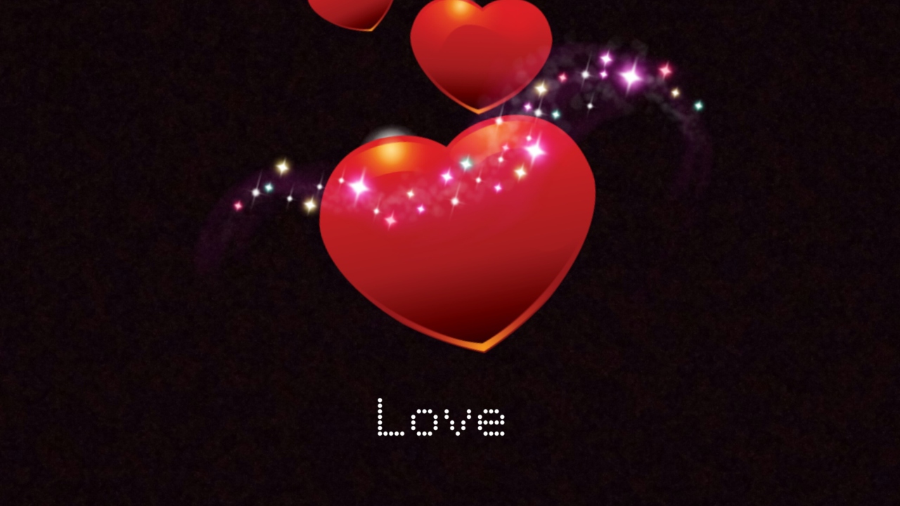 Fondo de pantalla Sparkling Hearts 1280x720