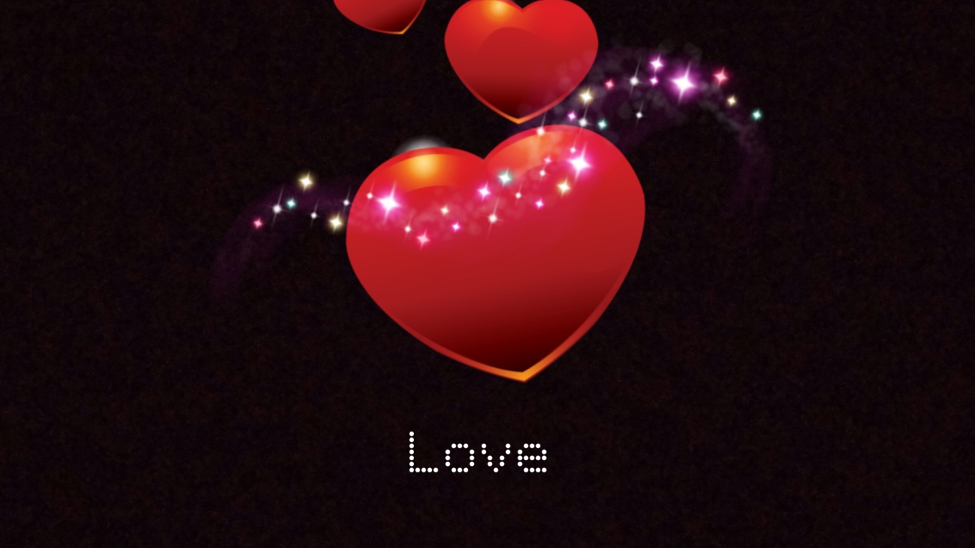 Das Sparkling Hearts Wallpaper 1366x768