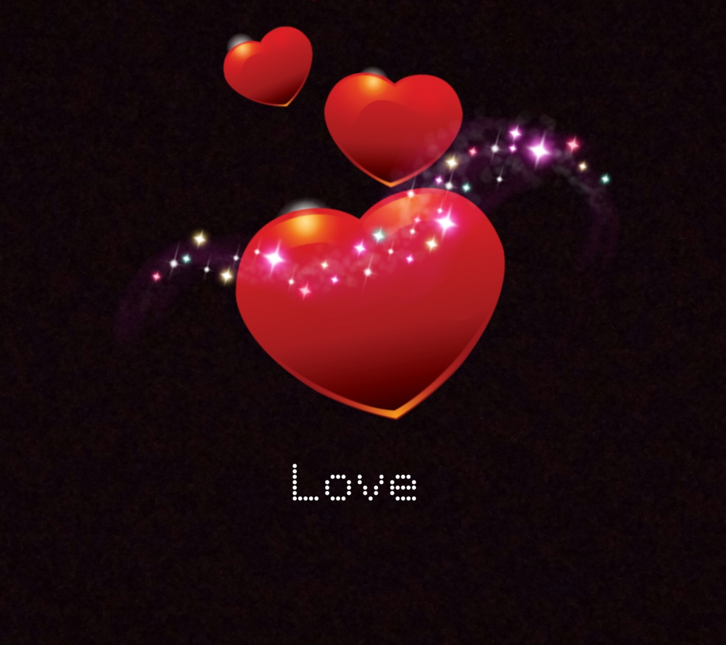 Screenshot №1 pro téma Sparkling Hearts 1440x1280