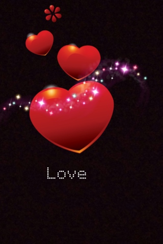 Screenshot №1 pro téma Sparkling Hearts 320x480