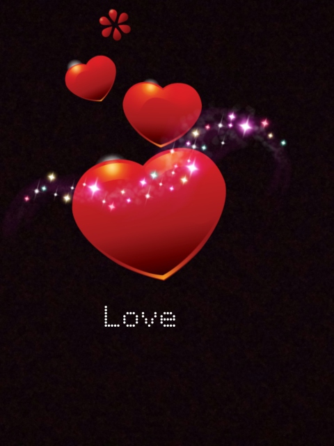 Sparkling Hearts wallpaper 480x640