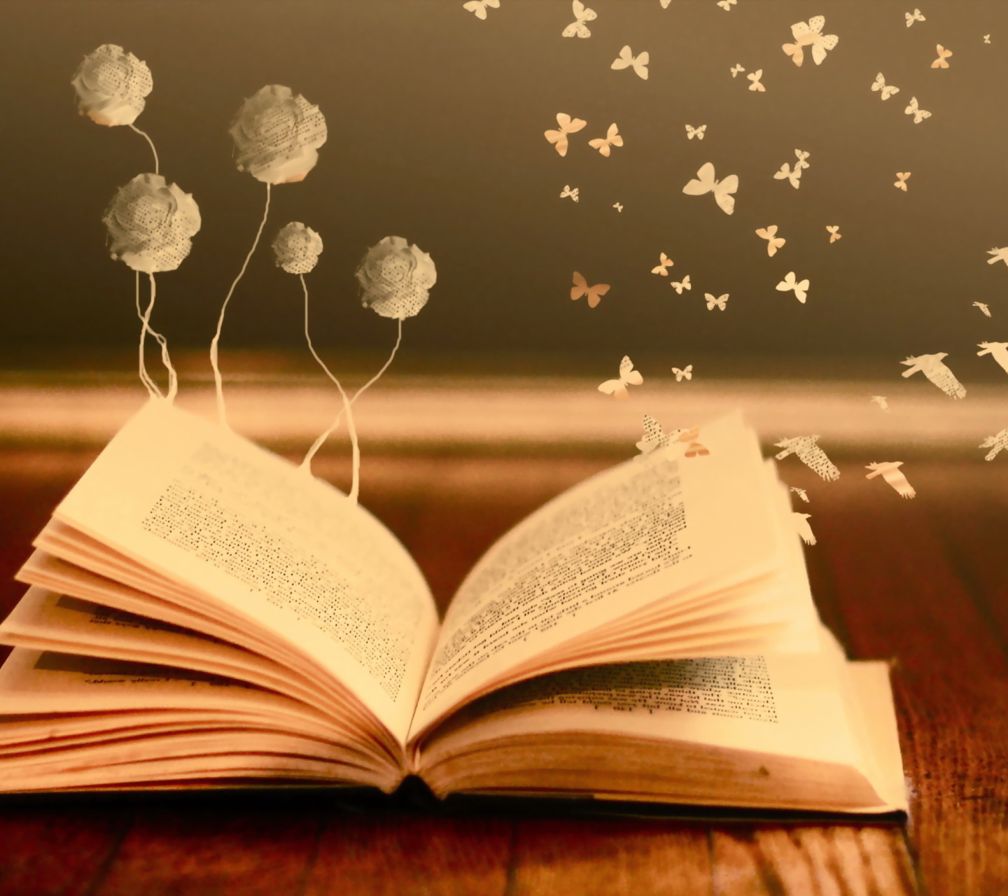 Das Books Fairy Butterflies Wallpaper 1440x1280