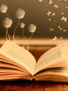 Fondo de pantalla Books Fairy Butterflies 240x320