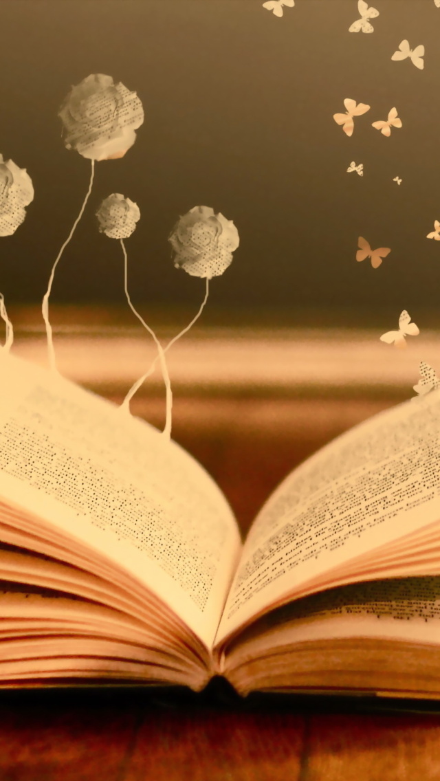 Books Fairy Butterflies wallpaper 640x1136