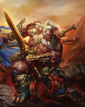 Обои Barbarian - Diablo III 176x220