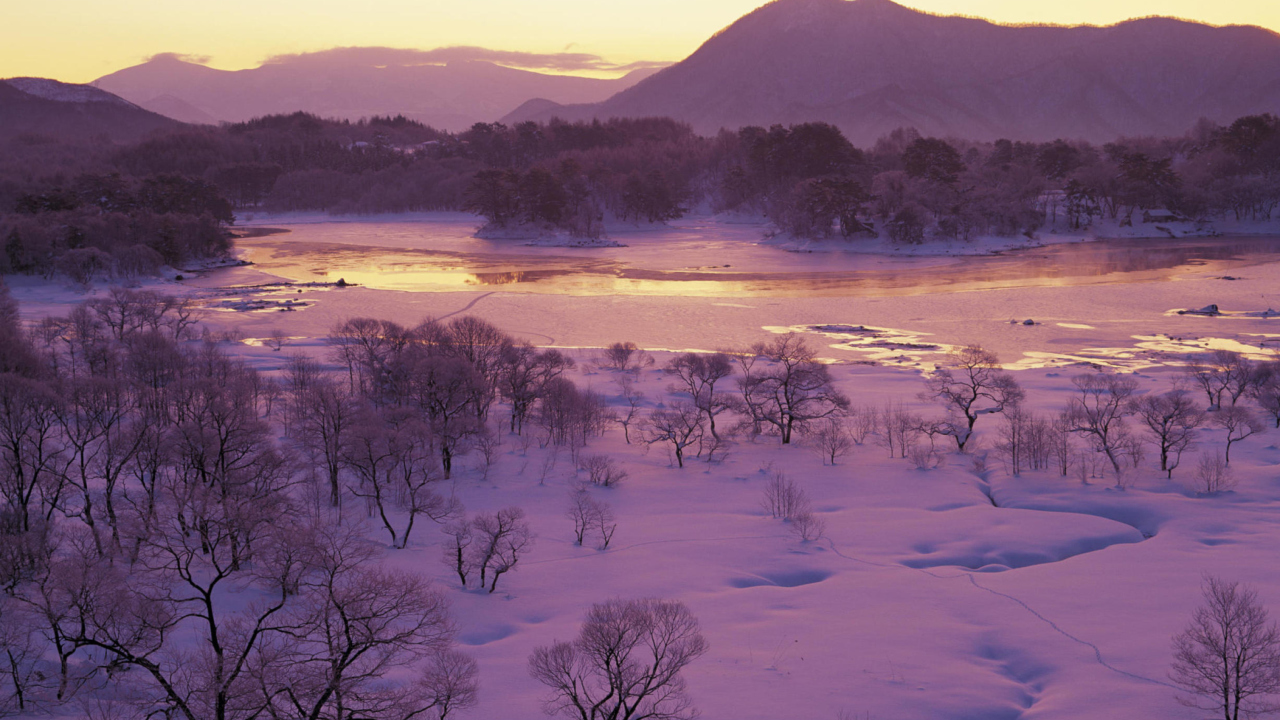 Das Winter Landscape In Fukushima Japan Wallpaper 1280x720