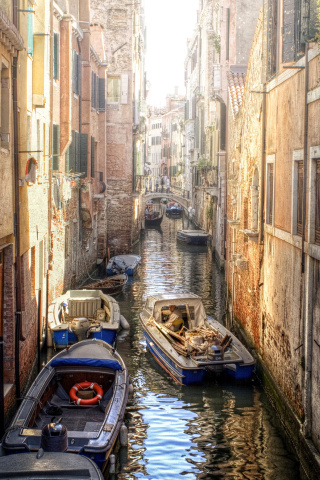 Das Canals of Venice Painting Wallpaper 320x480