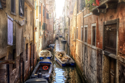 Fondo de pantalla Canals of Venice Painting 480x320