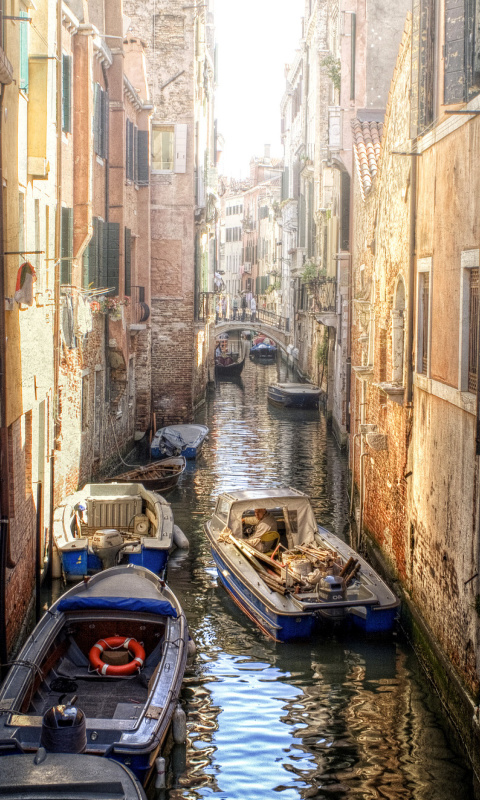 Das Canals of Venice Painting Wallpaper 480x800