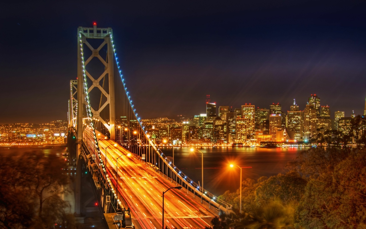 Das San Francisco Oakland Bay Bridge Wallpaper 1280x800