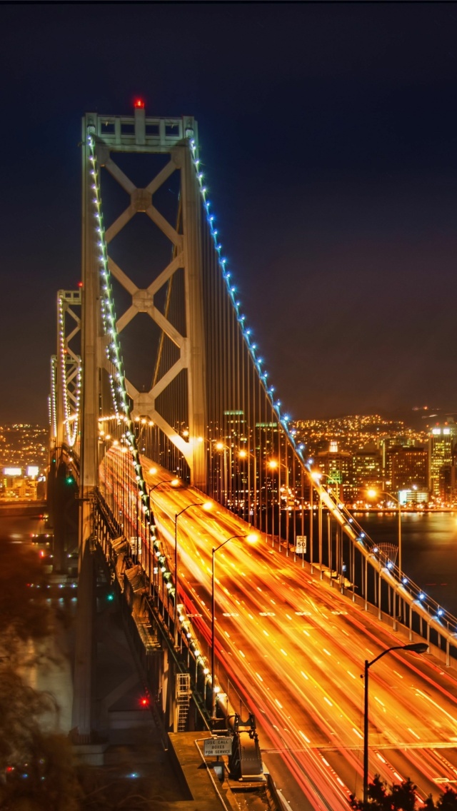 San Francisco Oakland Bay Bridge wallpaper 640x1136