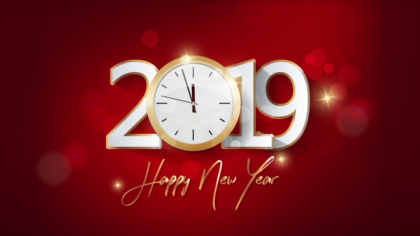 2019 New Year Festive Party wallpaper 1366x768