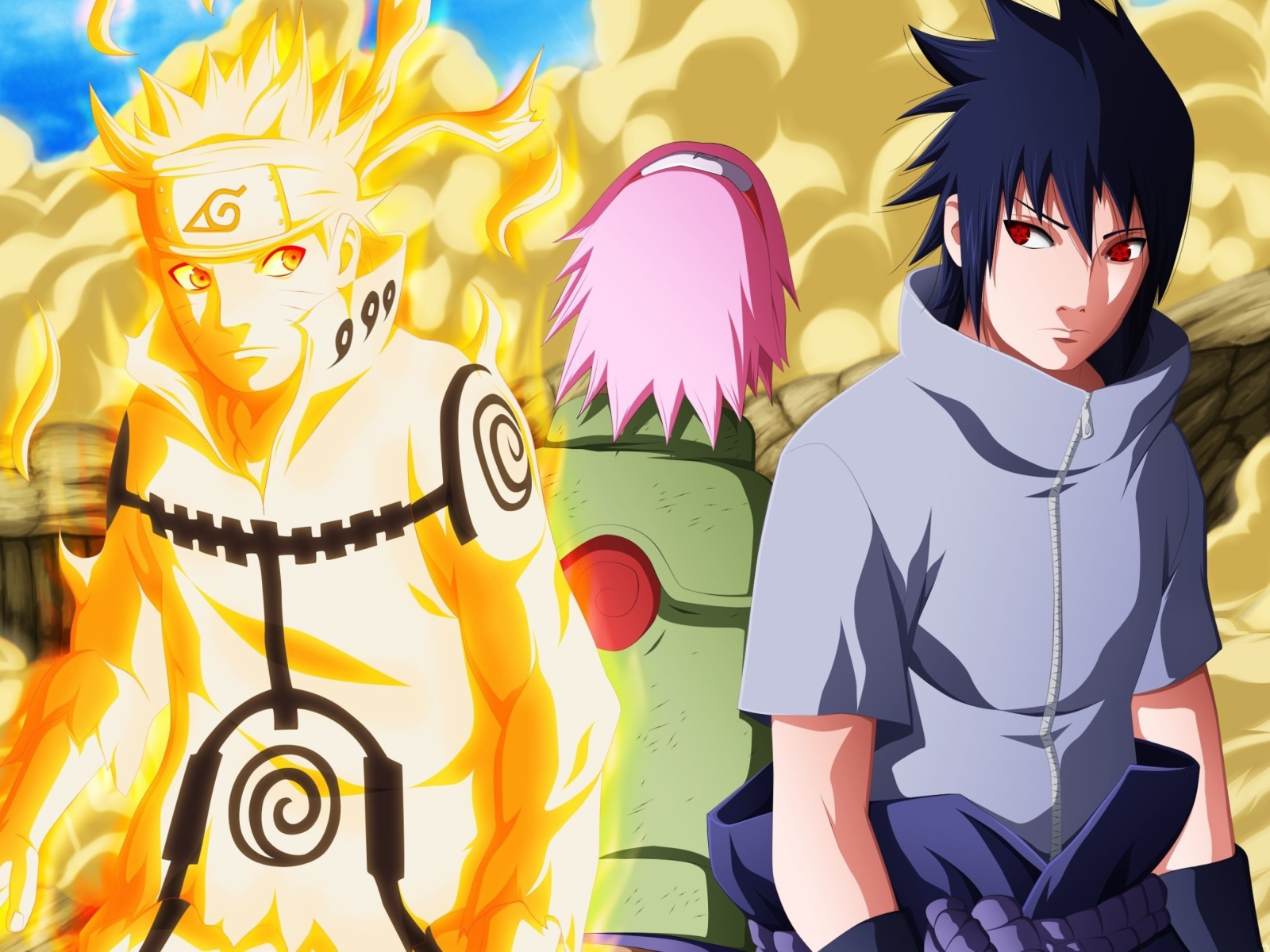 Uzumaki Naruto shippuden with Uchiha Sasuke screenshot #1 1600x1200