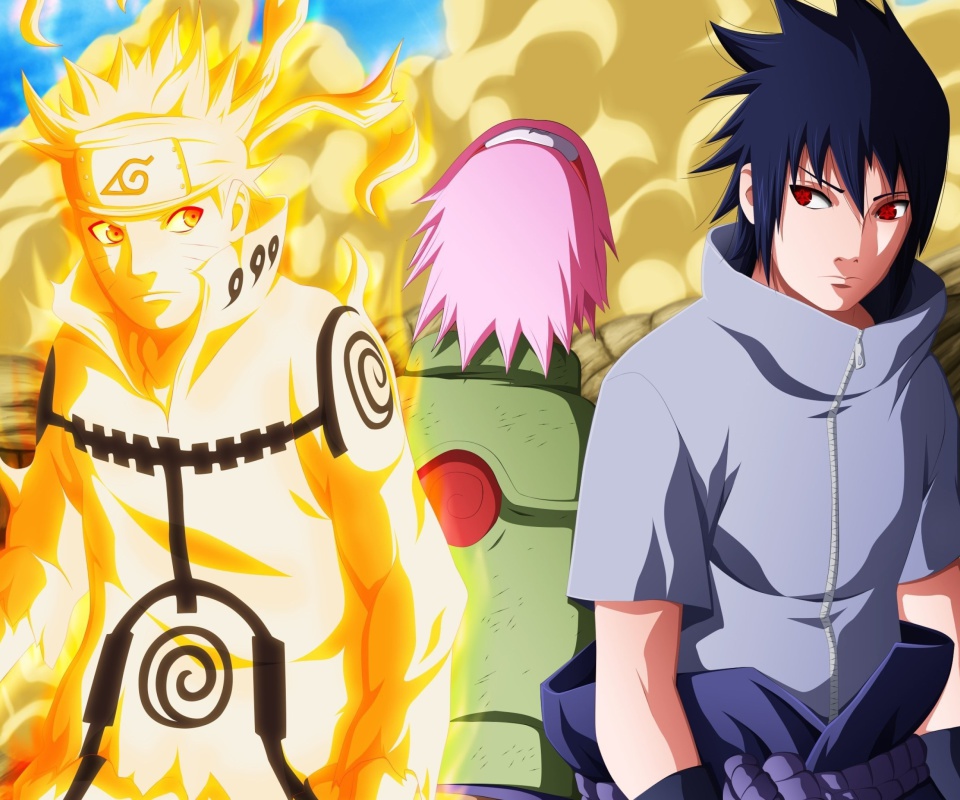 Uzumaki Naruto shippuden with Uchiha Sasuke screenshot #1 960x800